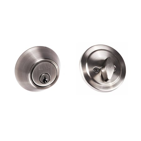 SURE-LOC HARDWARE Sure-Loc Hardware Single Cylinder Deadbolt, Antique Nickel DB201 15A